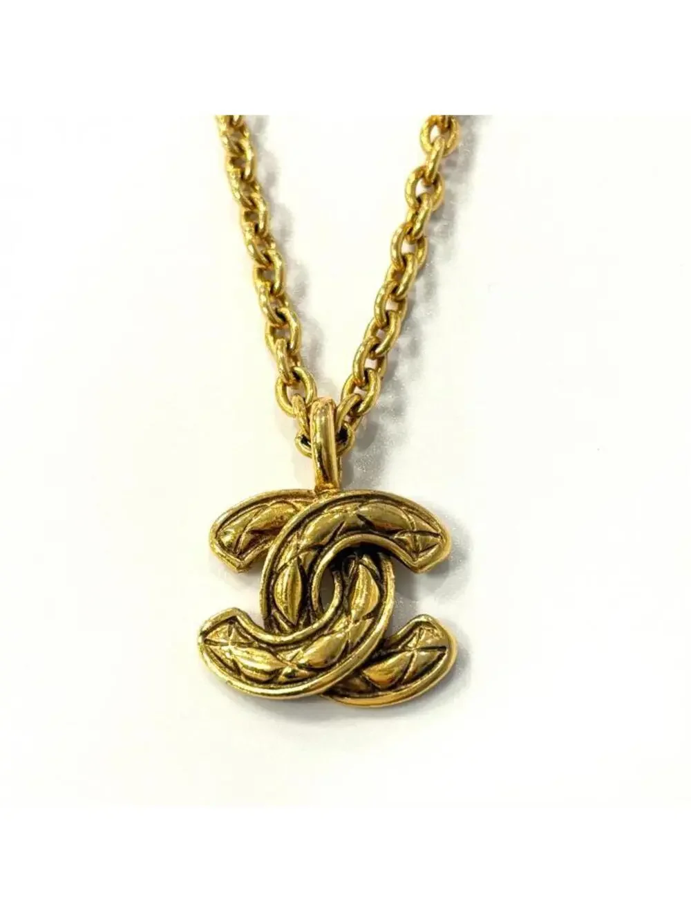 Chanel Cc Logo Pendant Necklace Metal #234136C10B